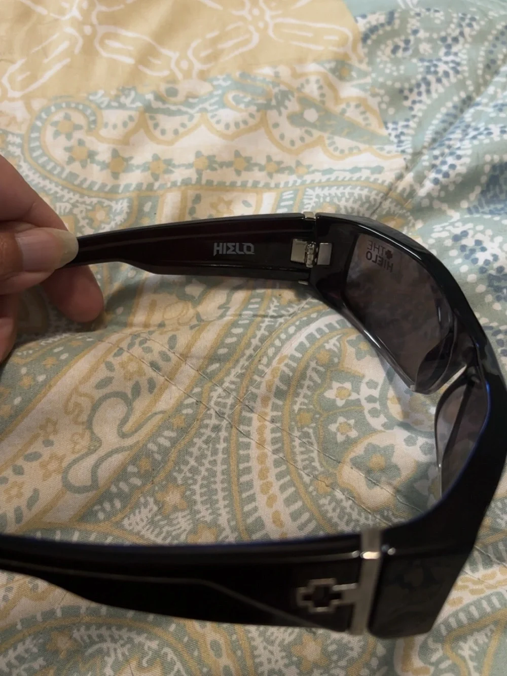 Vintage Y2K SPY Hielo Black Rectangle Sunglasses with Dark Smoke Lenses NWOT